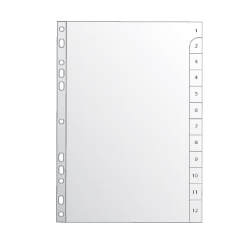 Separadores A4 Plastico Numerados (1 a 12)