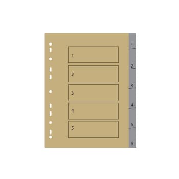 Separadores A4 Plastico Numerados (1 a 6) 1un