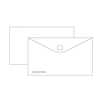Envelopes plastico 125x225mm transparentes fecho velcro Pk10