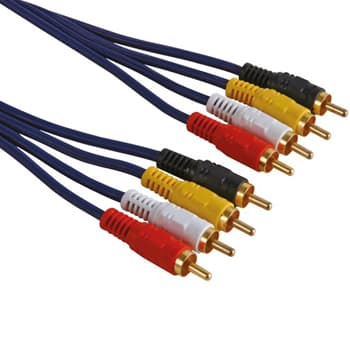 Cabo Audio 4x RCA Macho para 4x RCA Macho 1,2m