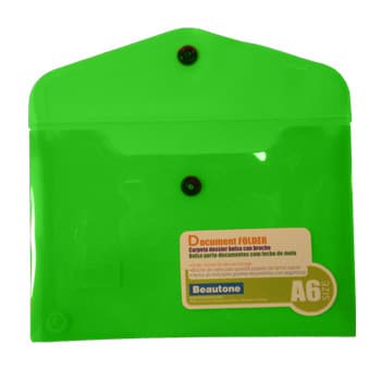 Bolsa Plastico A6 105x148mm1 Botao Transparente Verde