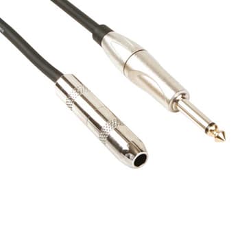 Cabo de audio profissional mono 2x6,35mm macho/femea (5m)