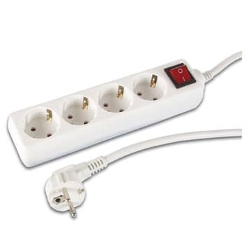 Bloco 4 Tomadas + Interruptor Cabo 1,5mts
