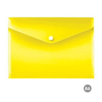 Bolsa Porta Documentos com 1 Botao Transp. Amarelo Pack12