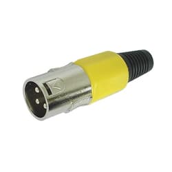 Ficha XLR 3 pinos ID amarelo macho
