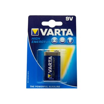 Pilha Alcalina Varta High Energy 6LR61 (4922) 9V 550mAh 1Un