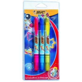 Lapis de Cera Purpurina Bic Blister 3 Cores