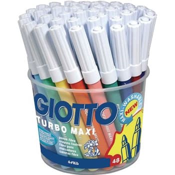 Marcador Feltro Giotto Turbo Maxi (Copo) 48Unid (4X12 Cores)