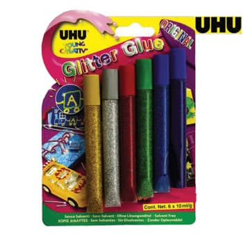 Marcadores Glitter Young Creativ Cores Escuras 6 x 10ml