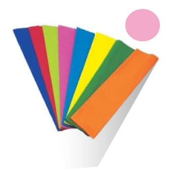 Papel Crepe 50x250cm Rolo Cor Rosa Palido