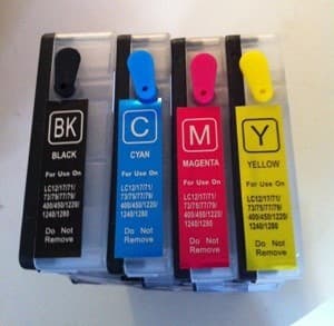 4 vazio  20ML -BK+10ML cada C-M-Y para Brother LC1240 LC1280