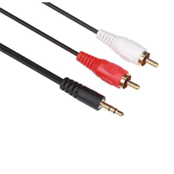 Cabo de audio de jack stereo macho para 2x RCA macho (1,2m)
