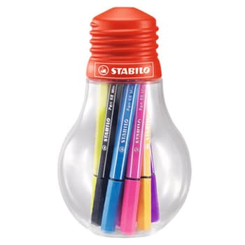 Marcador Médio 1,0mm Stabilo Pen 68 Lâmpada Pack 12 Cores