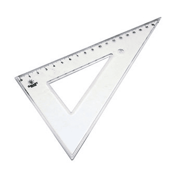 Esquadro Plastico Cristal SmartD 60º - 20cm - 1un