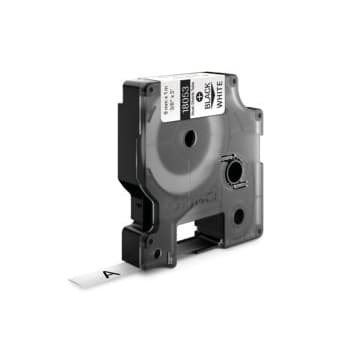 Tubo Termorrectractil Dymo Rhino 9mmx1,5m Branco/Preto