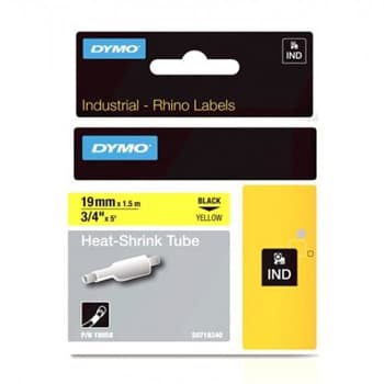 Tubo Termorrectractil Dymo Rhino 19mmx1,5m Amarelo/Preto
