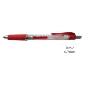 Esferografica Gel 0,7mm Retractil Vermelha 1 Uni