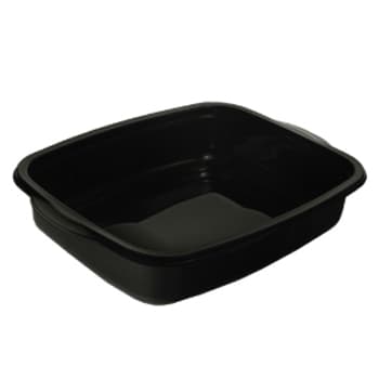 Caixa Alimentar PP Microondas Retangular Preto 1100ml 50un