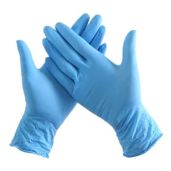 Luvas Nitrilo s/Pó Azul Tamanho M Pack 100un