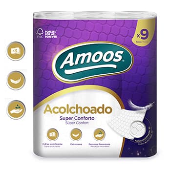 Papel Higienico Domestico 20mts 3Fls Acolchoado- 9 Rolos
