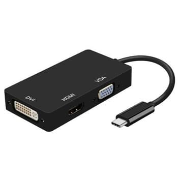 Adaptador USB-C para VGA / DVI / HDMI Preto