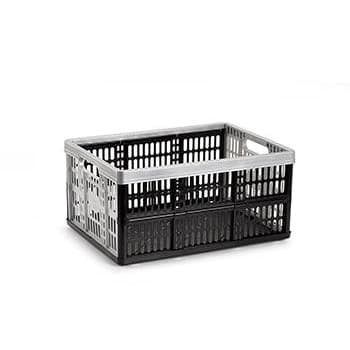 Caixa Dobrável Arrumação Plástica 48x35x4cm 32L Prata