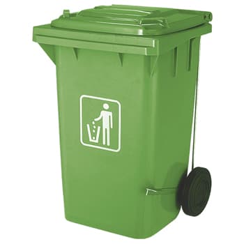 Contentor Plastico c/Pedal 2 Rodas 100 Litros Verde