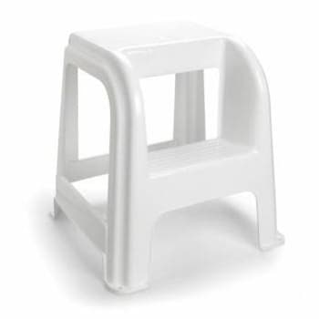 Escadote Plástico 2 Niveis 45cm Altura Cinza