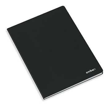 Caderno Agrafado Capa Preta Ambar A4 Quadriculado 80Fls