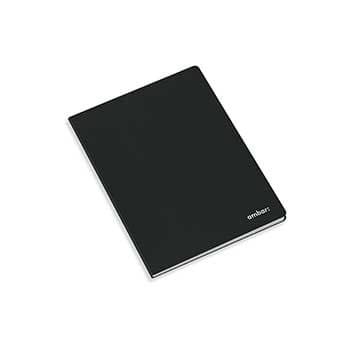 Caderno Agrafado Capa Preta Ambar A5 Pautado 80Fls