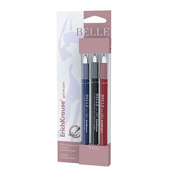 Esferografica Gel EK Belle 0,5mm Blister 3 Cores (AZ/PT/VM)