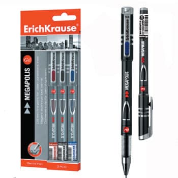 Esferográfica Gel EK Megapolis 0,5mm Blister 3 Cores