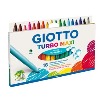 Marcador Feltro Giotto Turbo Maxi 18 Cores (Blister)