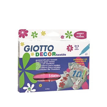 Marcador Tecidos Giotto Decor Cores Sortidas - 6un