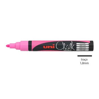 Marcador Giz Chalk UNI PWE-5M Rosa Fluorescente 1un