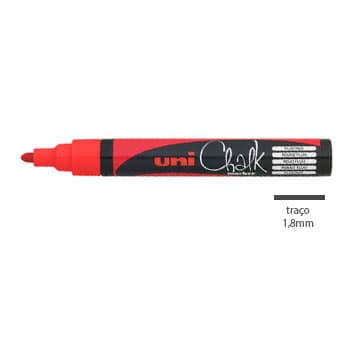 Marcador Giz Chalk UNI PWE-5M Vermelho 1un