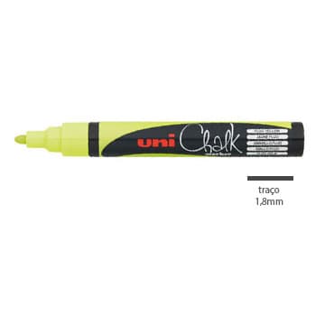 Marcador Giz Chalk UNI PWE-5M Amarelo Fluorescente 1un