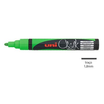 Marcador Giz Chalk UNI PWE-5M Verde Fluorescente 1un