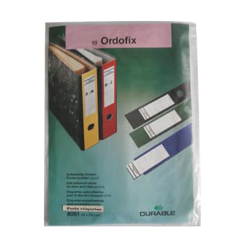 Porta Etiqueta Verde Durable p/Dossiers 40x390mm Pack 10un