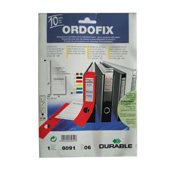 Porta Etiqueta Azul Durable p/Dossiers 40x390mm Pack 10un