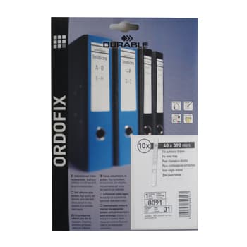 Porta Etiqueta Preto Durable p/Dossiers 40x390mm Pack 10un