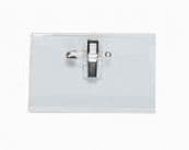 Porta Nomes Horizontal c/Mola+Alfinete 75x40mm Pack 50un