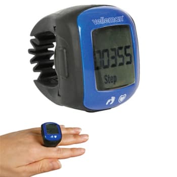 Pedómetro c/indicador de freq cardíaca c/suporte tipo anel
