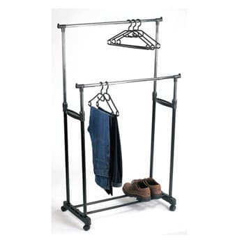 Expositor de cabides com rodas duplo 80x42x160