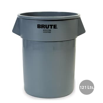 Contentor 121Litros s/Tampa Redondo Brute Cinza