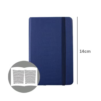 Bloco Notas Pautado 14x9cm Semi Pele Azul 116 Flh agenda
