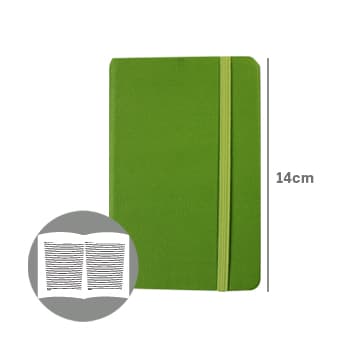 Bloco Notas Pautado 14x9cm Semi Pele Verde 116 Flh agenda