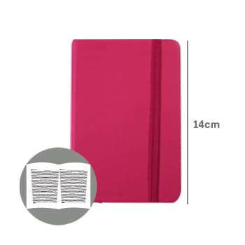 Bloco Notas Pautado 14x9cm Semi Pele Rosa 116 Flh agenda