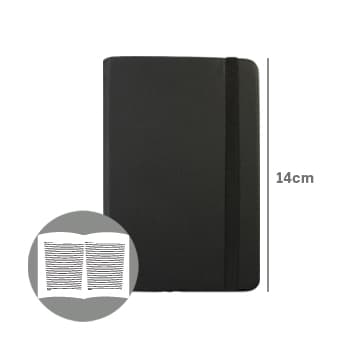 Bloco Notas Pautado 14x9cm Semi Pele Preto 116 Flh agenda