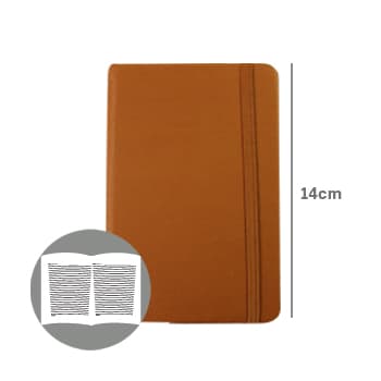 Bloco Notas Pautado 14x9cm Semi Pele Camel 116 Flh (agenda)